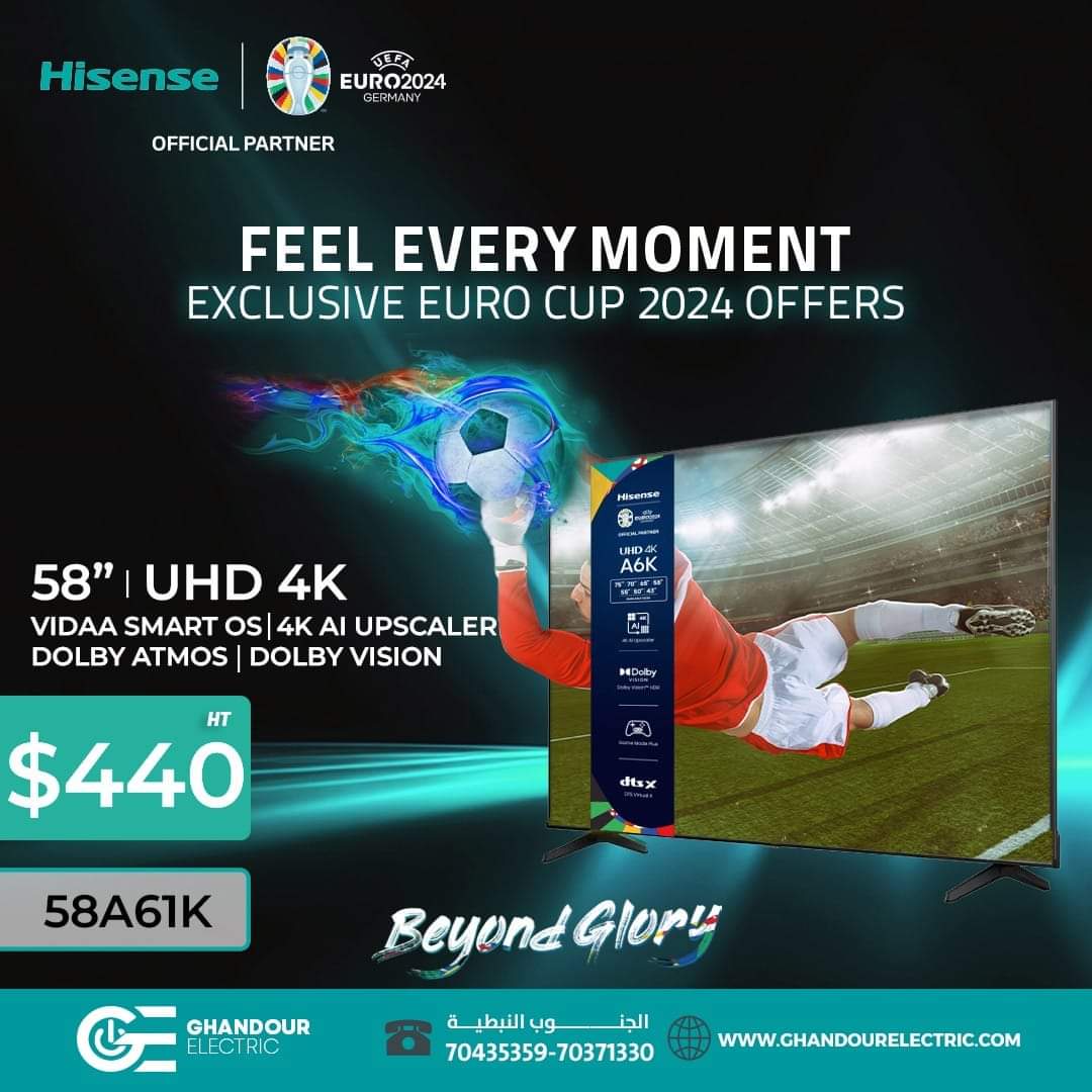 TV HISENSE 58" 4K SMART (58A61K)
