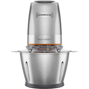 KENWOOD Stainless Steel Chopper 500W Electric Food Chopper with 1.2L SS Bowl (600ml working capacity), Dripper Pro, Quad Blade, Storage Lid, Dual Speed, Spatula, Ice Crush Function (CHP62)