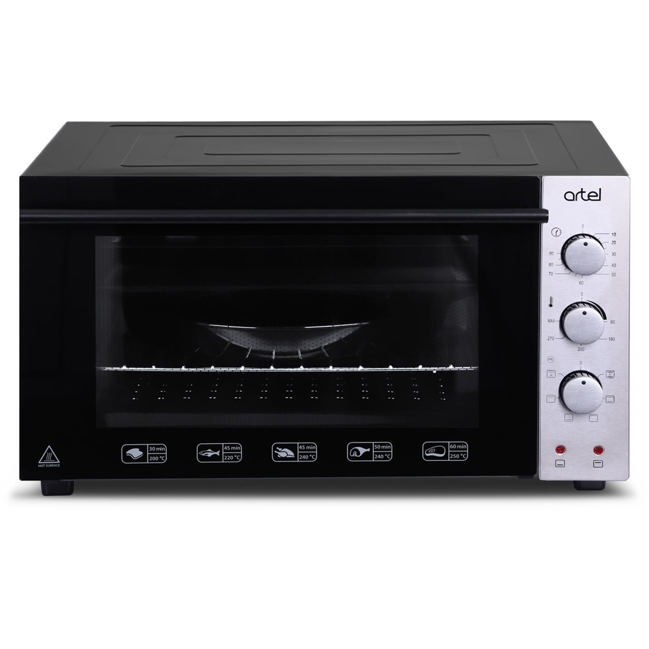 ARTEL ELECTRIC OVEN (MD-4218L) BLACK,42L,double GLASS,WITH FAN