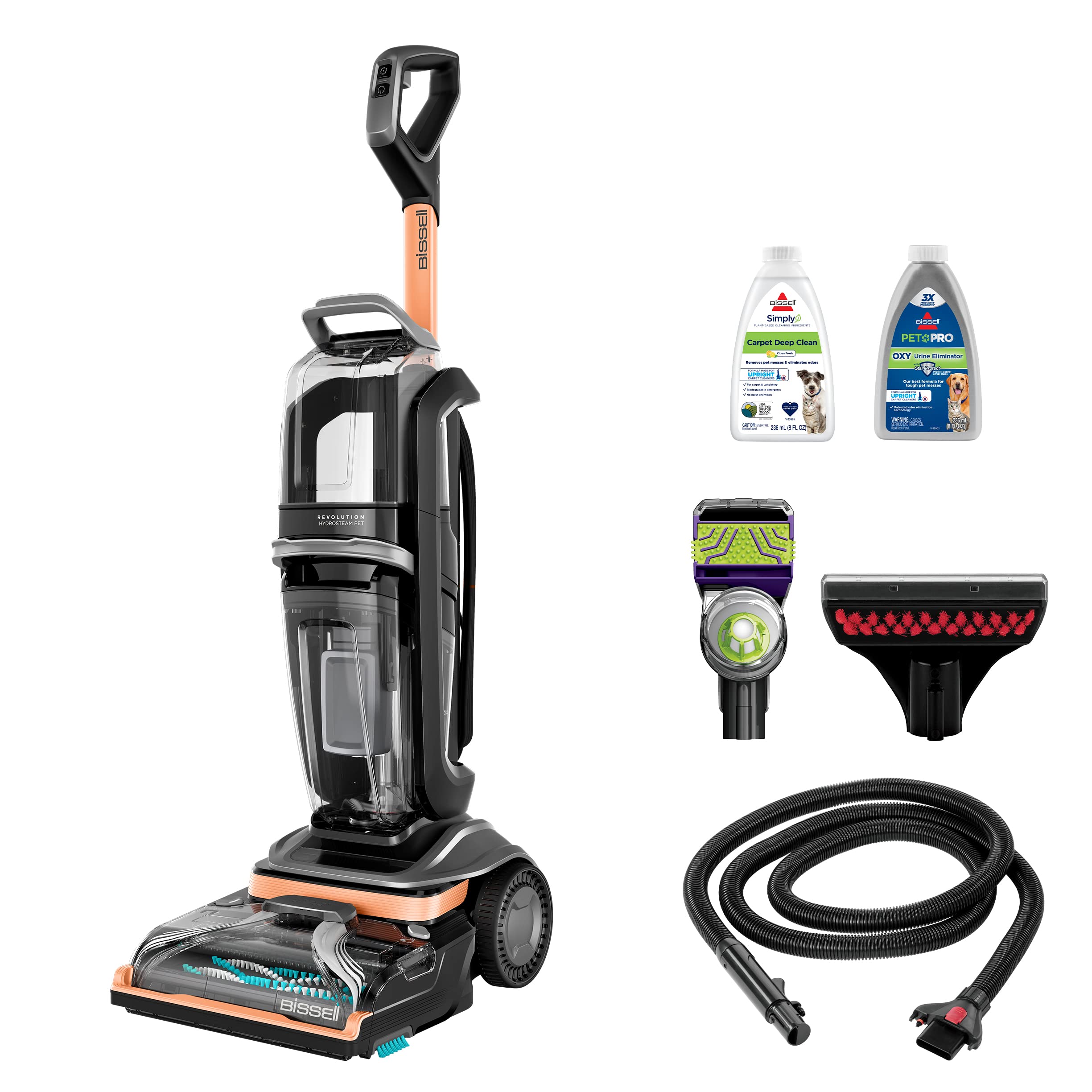 HydroSteam Pet Carpet Cleaner, Upright Deep Cleaner, HydroSteam Technology, 2-in-1 Pet Upholstery Tool & Formulas Included, (3432)