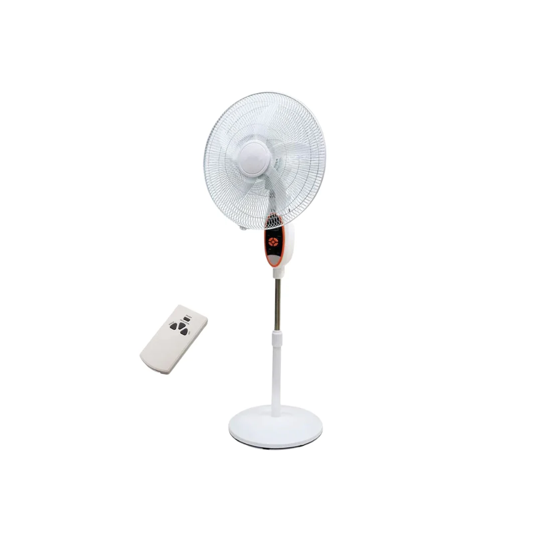 GENERAL MATICO (DC-408) Inverter Stand Fan Solar Rechargeable Standing Fan Dc 12V 12" 16" 18" 10 Led Light Plastic